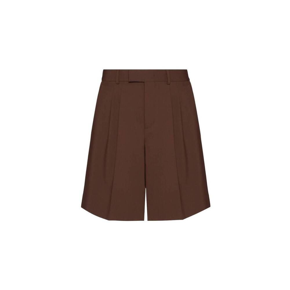 NEW VALENTINO men's tech wool bermuda shorts in brown